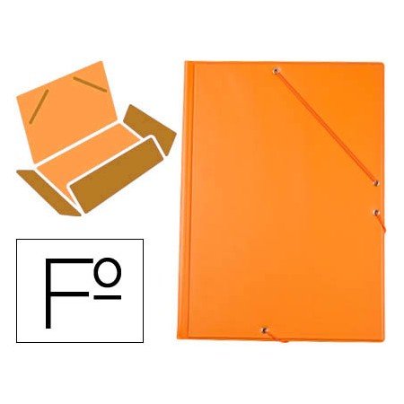 Pasta de Elasticos Plastico Folio Aba Cor Laranja