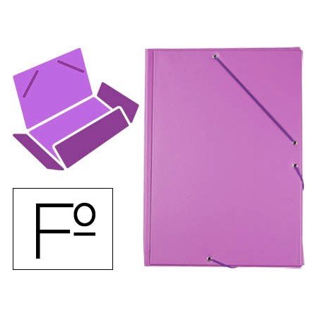 Pasta de Elasticos Plastico Folio Aba Cor Lilas