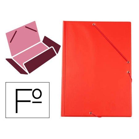 Pasta de Elasticos Plastico Folio Aba Cor Vermelho