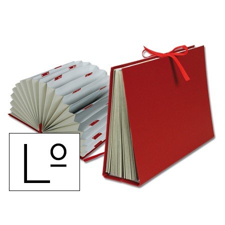 Pasta com Fole A-Z com 20 Divisorias Letras Bordeaux