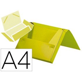 Pasta Portadocumentos com Elasticos Polipropileno Din A4 Amarelo Fluor Opaco Lombada 25 Mm