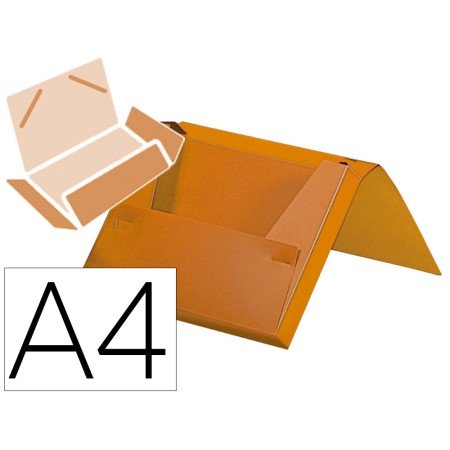 Pasta Portadocumentos com Elasticos Polipropileno Din A4 Laranja Fluor Lombada 25 Mm