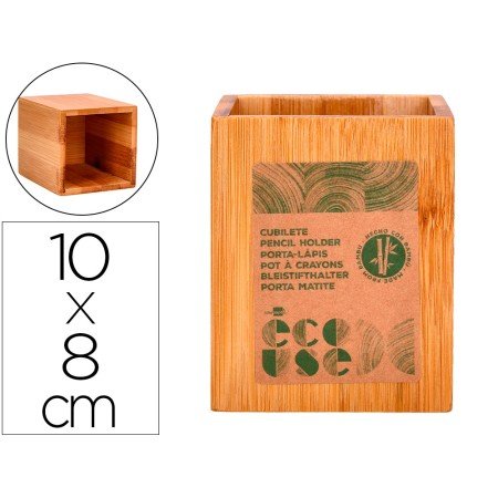 Porta Lapis Ecouse Bambu 8X8X10 Cm