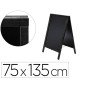 Quadro Preto Cavalete Dupla Face de Madeira com Superficie Para Marcadores Tipo Giz 75X135 Cm