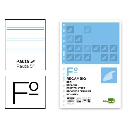 Recarga Folio 100 F 16Tf-03 2 Linhas Pauta Estreita 16 Furos