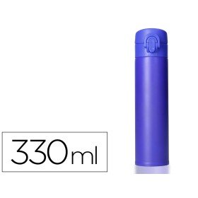 Termo Aco Inoxidavel com Dupla Cobertura E Sistema de Abertura Facil com Botao 330 Ml Cor Azul
