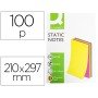 Bloco de Notas Magneticas Q-Connect 210X297 Mm 100 Folhas 5 Cores Fluorescentes