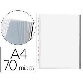 Bolsa Catalogo/Mica Q-Connect Din A4 70 Microns Pp Cristal com Borda Preta Bolsa de 10 Unidades