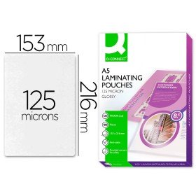 Bolsa de Plastificar Q-Connect 153 x 216 Mm Din A5 125 Microns Autoadesivas Caixa de 100 Unidades