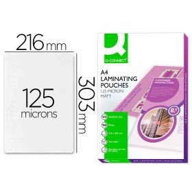 Bolsa de Plastificar Q-Connect 303 x 216 Mm Din A4 125 Microns Autoadesivas Caixa de 100 Unidades