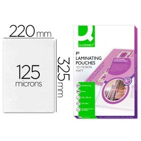 Bolsa de Plastificar Q-Connect 325 x 220 Mm 125 Microns Folio Caixa de 100 Unidades