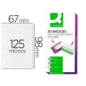 Bolsa de Plastificar Q-Connect 67X98 Mm 125 Microns com Mola Para Cartoes de Visita Caixa de 25 Unidades