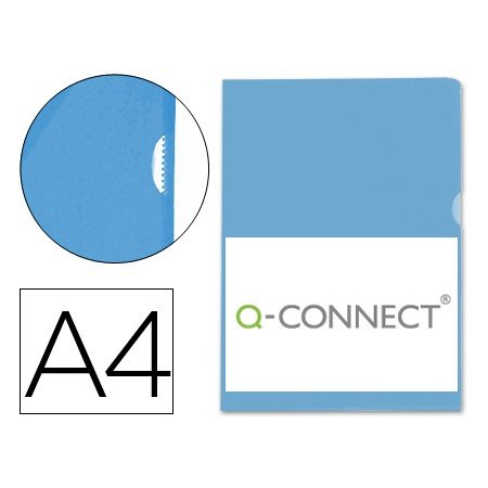 Bolsa Dossier Q-Connect em Plastico Din A4 120 Microns Azul Caixa de 100 Unidades