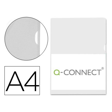 Bolsa Dossier Q-Connect em Plastico Din A4 120 Microns Incolor Pack 10 Unidades