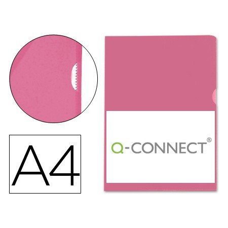 Bolsa Dossier Q-Connect em Plastico Din A4 120 Microns Vermelha Caixa de 100 Unidades