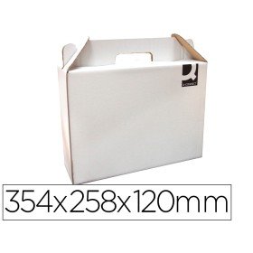 Caixa Tipo Mala com Asa Q-Connect Cartao Para Envio E Transporte Cor Branco 350X118X255 Mm