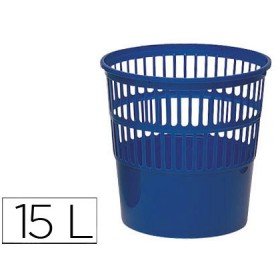 Cesto de Papeis Plastico Azul 275 x 275 Mm Capacidade Para 15 Litros