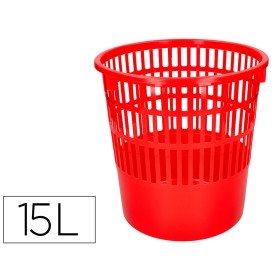 Cesto de Papeis Q-Connect em Plastico 15 Litros Cor Vermelho 285X290 Mm