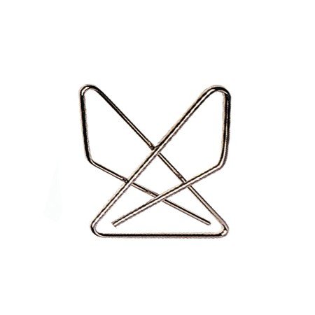 Clips Borboleta Niquelados Caixa de 12 - Grande