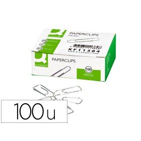 Clips Niquelados Q-Connect Nº 3 Ponta de Bico 43 Mm Caixa de 100 Unidades