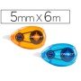 Corretor Q-Connect Fita Branca 5 Mm x 6 Mt - Blister Duas Unidades Laranja E Azul