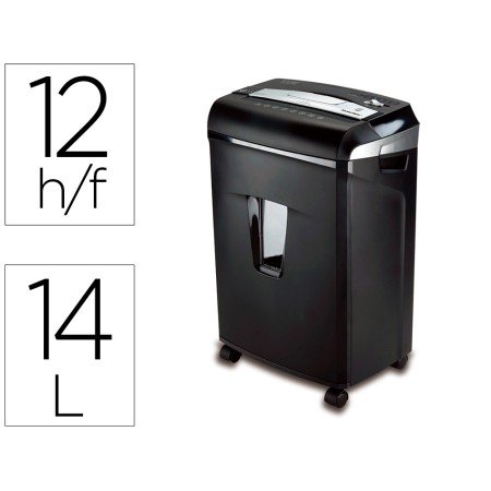 Destruidora de Documentos Q-Connect Anti Encravamentos Capacidade de Corte 12 Folhas Destroi Agrafes Clips E Cartoes