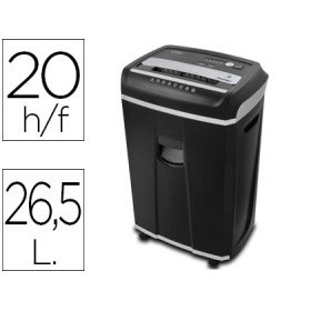 Destruidora de Documentos Q-Connect Anti Encravamentos Capacidade de Corte 20 Folhas Destroi Agrafes Clips Cartoes E Cd