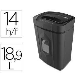 Destruidora de Documentos Q-Connect Capacidade de Corte 14 Folhas Destroi Agrafes Clips E Cartoes Nivel de Seguranca P4