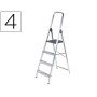 Escada Q-Connect de Aluminio com 4 Degraus Peso Maximo Suportavel 150 Kg 462 x 1470 x 860 Mm