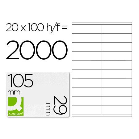 Etiquetas Adesivas Q-Connect Din A4 105 x 29 Mm