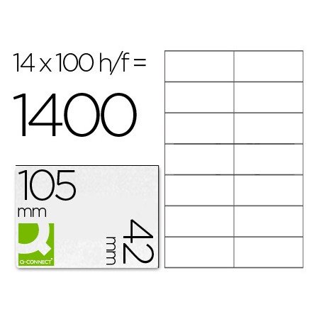 Etiquetas Adesivas Q-Connect Din A4 105 x 42 Mm