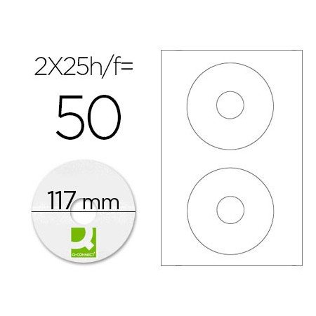 Etiquetas Adesivas Q-Connect Din A4 117 Mm Diametro