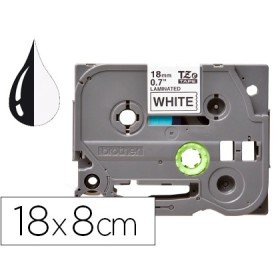 Fita Q-Connect Tze-241 Branca-Preta 18Mm Comprimento 8 Mt