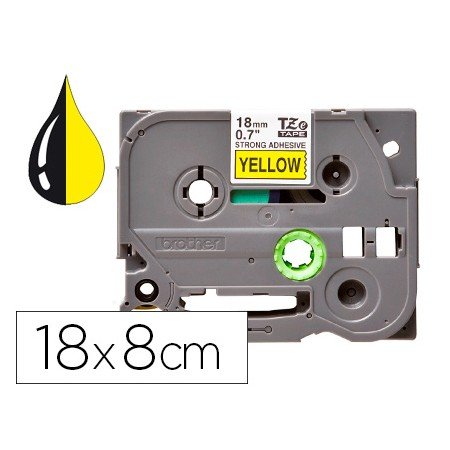 Fita Q-Connect Tze-641 Amarelo-Preta 18Mm Comprimento 8 Mt