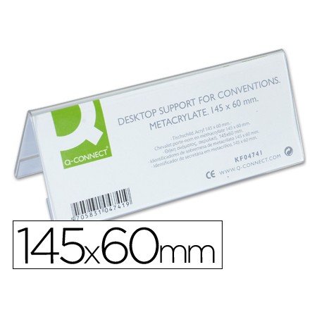 Identificadores Secretaria Q-Connect Metacrilato 145X60Mm