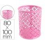 Porta Lapis Q-Connect Metal Redondo Rosa Diametro 80 Altura 100 Mm