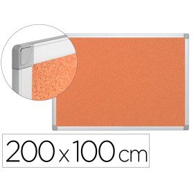 Quadro de Cortica Q-Connect Caixilho de Aluminio 200X100Cm Extra Cortica 5 Mm