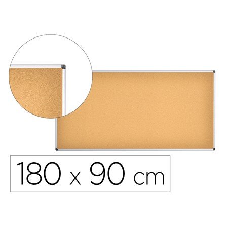 Quadro de Cortica Q-Connect Moldura em Aluminio 180X90 Cm