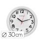Relogio Q-Connect de Parede Redondo em Plastico Diametro 30 Cm Branco