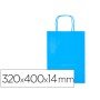 Saco de Papel Basika Celulose Celeste L com Asa Torcida 320X400X14 Mm