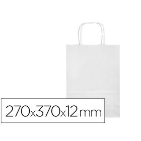 Saco de Papel Q-Connect Celulose Branco M com Asa Retorcida 270X370X12 Mm