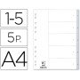 Separador Q-Connect Numericos Din A4 com 5 Separadores de Cores