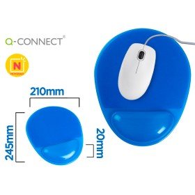Tapete Para Rato Q-Connect com Apoio de Pulsos de Gel E Pvc Cor Azul