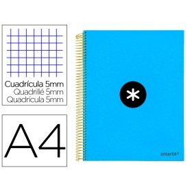 Caderno Espiral Din A4 Antartik Capa Forrada 120 F 100 Gr Quadricula 5 Mm 5 Bandas de Cores Cor Azul