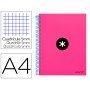 Caderno Espiral Din A4 Antartik Capa Forrada 120 F 100 Gr Quadricula 5 Mm 5 Bandas de Cores Cor Rosa F.