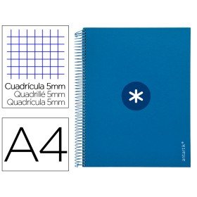 Caderno Espiral Din A4 Antartik Capa Forrada 120 F 100 Gr Quadricula 5Mm 5 Bandas Cor Azul Escuro
