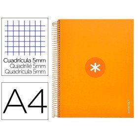 Caderno Espiral Din A4 Antartik Capa Forrada 120 F 100 Gr Quadricula 5Mm 5 Bandas Cor Mostarda