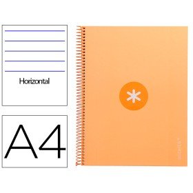 Caderno Espiral Din A4 Antartik Capa Forrada 80F 90 Gr Pautado 1 Banda 4 Furos Cor Amarelo Claro
