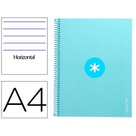 Caderno Espiral Din A4 Antartik Capa Forrada 80F 90 Gr Pautado 1 Banda 4 Furos Cor Celeste