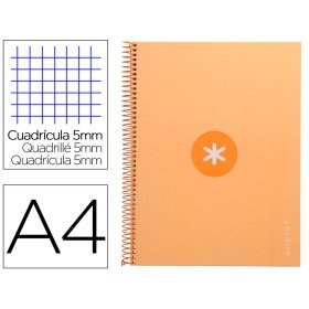 Caderno Espiral Din A4 Antartik Capa Forrada 80F 90 Gr Quadricula 5Mm 1 Banda 4 Furos Cor Amarelo Claro